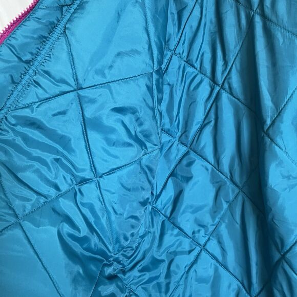 VTG 80s Current Seen Jacket Blue Color-block Womens Medium Retro Ski Coat - Picture 10 of 14